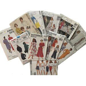 11 VTG Sewing Patterns VTG 60s-2000s Variety of Brands Plus Size 18 to 4X UNCUT